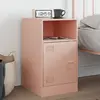 Image de vidaXL Table de chevet rose 34,5x39x62 cm acier