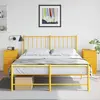 Image de vidaXL Tables de chevet 2 pcs jaune moutarde 34,5x39x62 cm acier