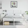 Image de vidaXL Tables de chevet 2 pcs blanc 34,5x39x62 cm acier