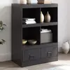 Image de vidaXL Buffet haut noir 67x39x95 cm acier