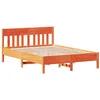 Image de vidaXL Cadre de lit sans matelas cire marron 135x190cm bois pin massif