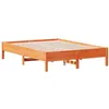 Image de vidaXL Cadre de lit sans matelas cire marron 135x190cm bois pin massif