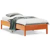 Image de vidaXL Cadre de lit sans matelas cire marron 90x190 cm bois pin massif