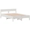 Image de vidaXL Cadre de lit sans matelas blanc 135x190 cm bois de pin massif