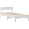 Image de vidaXL Cadre de Lit avec Tête de Lit, Lit Simple avec Sommier à Lattes, Lit Adulte, Meuble de Chambre, Moderne, Blanc 90x190cm Bois de Pin Massif