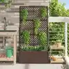 Image de vidaXL Garden Trellis Planter Marron 70 x 30 x 135 cm Métal