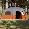 Image de vidaXL Tente de cabine familiale 8 personnes gris orange imperméable
