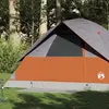 Image de vidaXL Tente familiale à dôme 6 personnes gris et orange imperméable