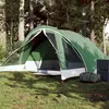 Image de vidaXL Tente de camping de cabine 4 personnes vert imperméable