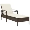 Image de vidaXL Chaise longue avec coussin marron 63x200x81 cm résine tressée