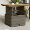 Image de vidaXL Table de jardin gris 80x80x71 cm résine tressée et bois acacia