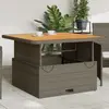 Image de vidaXL Table de jardin gris 110x110x71 cm Résine tressée bois d'acacia