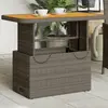 Image de vidaXL Table de jardin gris 90x55x71cm Résine tressée et bois d'acacia