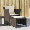 Image de vidaXL Chaise de jardin avec tabouret marron résine tressée