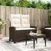 Image de vidaXL Banc inclinable de jardin avec coussins marron résine tressée