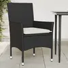 Image de vidaXL Chaises de jardin avec coussins lot de 2 noir résine tressée