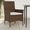 Image de vidaXL Chaises de jardin avec coussins lot de 2 marron résine tressée