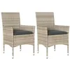 Image de vidaXL Chaises de jardin coussins lot de 2 gris clair résine tressée