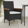Image de vidaXL Chaises de jardin avec coussins lot de 2 noir résine tressée