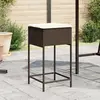 Image de vidaXL Tabourets de bar jardin coussins lot de 2 marron résine tressée