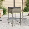 Image de vidaXL Tabourets de bar jardin coussins lot de 2 gris résine tressée