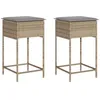 Image de vidaXL Tabourets de bar jardin avec coussins lot de 2 beige poly rotin