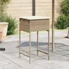 Image de vidaXL Tabourets de bar jardin avec coussins lot de 2 beige poly rotin