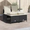 Image de vidaXL Salon de jardin 4 pcs avec coussins noir résine tressée