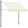 Image de vidaXL Auvent Rétractable, Store avec Hauteur Réglable, Marquise Soleil de Balcon, Banne de Jardin Terrasse Patio, Crème 250x150 m Tissu et Acier