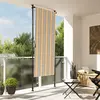 Image de vidaXL Store roulant d'extérieur jaune et blanc 100x270 cm tissu acier