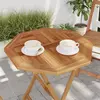 Image de vidaXL Dessus de table 60x60x2,5 cm octogonal bois de teck massif