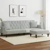 Image de vidaXL Canapé-lit à 2 places avec oreillers et repose-pied gris clair