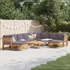 Image de vidaXL Salon de jardin avec coussins 11 pcs bois massif d'acacia