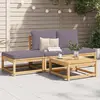 Image de vidaXL Salon de jardin 4 pcs avec coussins Bois d'acacia solide