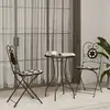 Image de vidaXL Ensemble de bistro mosaïque noir et blanc fer et céramique