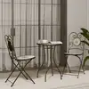 Image de vidaXL Ensemble de bistro mosaïque terre cuite blanc fer et céramique
