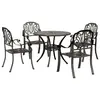 Image de vidaXL Ensemble manger de jardin 5 pcs bronze aluminium coulé