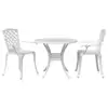 Image de vidaXL Ensemble de bistro 3 pcs blanc aluminium coulé
