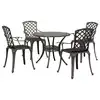 Image de vidaXL Ensemble manger de jardin 5 pcs bronze aluminium coulé