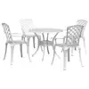 Image de vidaXL Ensemble à manger de jardin 5 pcs blanc aluminium coulé