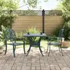Image de vidaXL Ensemble de bistro 3 pcs vert aluminium coulé