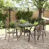 Image de vidaXL Ensemble manger de jardin 5 pcs bronze aluminium coulé