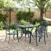Image de vidaXL Ensemble à manger de jardin 5 pcs vert aluminium coulé