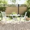 Image de vidaXL Ensemble de bistro 3 pcs blanc aluminium coulé