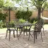 Image de vidaXL Ensemble manger de jardin 5 pcs bronze aluminium coulé