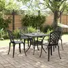 Image de vidaXL Ensemble à manger de jardin 5 pcs noir aluminium coulé