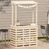 Image de vidaXL Table de bar d'extérieur et toit 112,5x57x195,5 cm bois massif