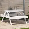 Image de vidaXL Table de pique-nique blanc 105x134x75 cm bois massif de pin