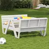 Image de vidaXL Table de pique-nique pour enfants blanc bois massif de pin
