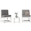 Image de vidaXL Salon de jardin 3 pcs blanc bois massif de pin